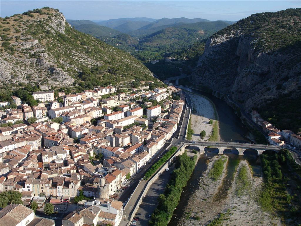 Vue aérienne d'Anduze