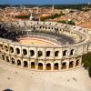 Les arènes de Nîmes vue du ciel 